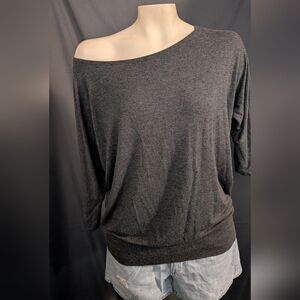 Cute Off the Shoulder Gray Top